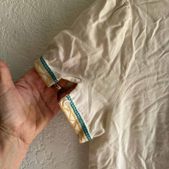 NWT Twenty One Shirt Length Cream Dress with Jade Embroidery Junior Size Large - Picture 9 of 9